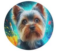 Dog 195 Piece Round Puzzle Science Fiction Animal Shape All Ages Educational Puzzle Creative Challenge Gift for Families Home Decor Inspiration 195 PCS