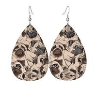 Dog 2 Leather Earring For Women Teardrop Earrings Trendy Leather Earrings Dangle Jewelry Gifts For Mom Wife Daughters