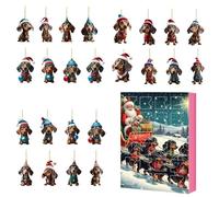 Dog 2024 Kids, 2D Flat Dachshund Novelty 2024 Adults, Collectables Christmas Countdown Calendar 2024, Kids 2024 Girls Boys, Funny Christmas Ornaments