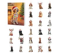 Dog 2025, 24 Day Crystal Dog Ornaments, Christmas Countdown Calendar, 2D Acrylic Animal Decor, Dog Countdown Calendar | For Home, Tree, Car, Rear View Mirror, Wall, Window, Door, Adult
