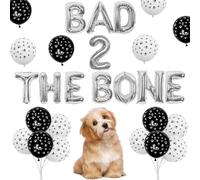 Dog 2nd Birthday Party Decorations, Bad Two The Bone Party Decorations Foil Balloons, Dog Paw Balloons White Bone Dog Paw Balloon for 2 Year Old Puppy Themed Birthday Party