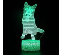 Dog 3D Night Light 16 Color Change Lamp Acrylic Flat ABS Base USB Charger Home Decoration Toy Brithday Xmas Kid Children Gift