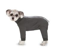 Dog 4-Leg Jumpsuit Winter Warm Coat,Pet Cold Weather Thick Bodysuit for Arthritis Relief,Dog Full Coverage Onesies for Small Medium Male Female Dogs_S(Dark Grey)