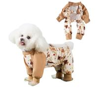 Dog 4-Legged Dust Pants,Pet Waterproof Anti-Dirty Belly Protection Jumpsuit Dog Outdoor Walking Onesie for Small Medium Large Dogs_2XL(Brown)