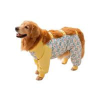 Dog 4-Legged Dust Pants,Pet Waterproof Anti-Dirty Belly Protection Jumpsuit Dog Outdoor Walking Onesie for Small Medium Large Dogs_8XL(Yellow)
