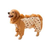 Dog 4-Legged Dust Pants,Pet Waterproof Anti-Dirty Belly Protection Jumpsuit Dog Outdoor Walking Onesie for Small Medium Large Dogs_9XL(Brown)