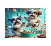 Dog 500 Pc DIY Jigsaw Puzzle Science Fiction Puzzles for Adults Teens Hard Challenging Team Building Stress Reducing Autumn Sturdy Wooden Cardboard 500 PCS