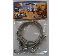 Dog 6ft Garden Tie Out Cable Pet Lead Strong Wire (Silver)