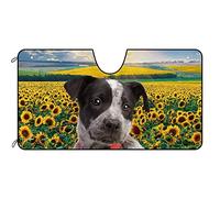 Dog A Cute Blue Heeler Dog In The Sunflowers Windshield Sunshade Keep Cooler Sun Visor Protector Heat Protection Car Windscreen Cover Universal For Summer Va-Ns Vans M