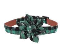 Dog Accessories Tie Christmas PU Snowflake Bow Traction Strap Smooth and Comfortable Dog Collar