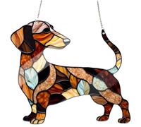 Dog, Acrylic Dachshund Hangings - Stained Dachshund Decorations, Acrylic for Window Decor for Mom, Dog Lovers