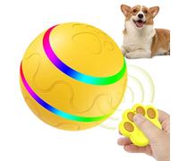 Dog Active Rolling Ball - Rechargeable Silicone Interactive Dog Toy Ball, LED Light Self Moving Pet, Waterproof Smart Play Toy | Remote Training Entertainment For Pet Shop Home Cattery Indoor Use