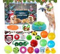 Dog Advent Calendar 2024, Advent Calendar for Dogs with 24 Dog Toys Christmas, Dog Advent Calendar with Balls, Feather Toys and Bells, 24 Days Surprises for Dog Lovers (24 Pieces)