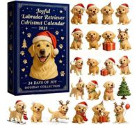 Dog Advent Calendar 2025 - 24-Day Christmas Countdown with Cute Pug & Golden Retriever Ornaments, Reusable Puppy Ornaments for the Christmas Tree, Gift for Families, Pet Parents & Dog Lovers (A)