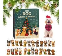 Dog Advent Calendar 2025, 24 Days Christmas Countdown with 3D Dog Ornaments, Featuring 24 Popular Dog Breeds, Cute Puppy Decorations for Christmas Tree, Gift for Dog Lovers