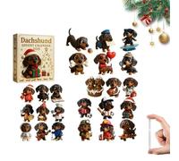 Dog Advent Calendar 2025, 24 Days Wildlife Christmas Countdown with 24 Acrylic Hanging Tree Decorat 2D Ornaments, Christmas