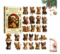 Dog Advent Calendar 2025, 24 Days Wildlife Christmas Countdown with 24 Acrylic Ornaments, Decorat Tree Hanging 2D Christmas