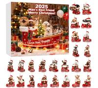 Dog Advent Calendar 2025,24Pcs 2D Cute Dogs&Boots Pendant Christmas Tree Hanging Ornaments,24 Days Of Christmas Advent Calendar, Gifts for Dog Lovers, Pet Parents and Families (Style E)
