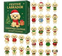 Dog Advent Calendar 2025,Dog Treat Advent Calendar 2025 with 24Pcs 2D Festive Breeds Ornaments,24 Days Holiday Countdown Pet Festive Labrador A-dvent C-alendar for D-og Lovers Pet Parents and Families