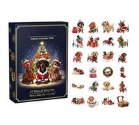 Dog Advent Calendar - Festive 2D Countdown Ornament, Christmas Puppy Decoration, Day Marker, Festive Wall Decoration Made of Smooth Acrylic, 2D for Wall Painting, Winter Party, Family Festive