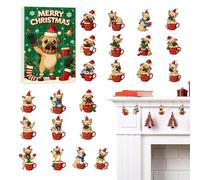 Dog Advent Calendars 2025, 24 Days Christmas Countdown Calendar With With 2d Acrylic Pendant Dog Ornament Advent Calendars Christmas Tree Decoration For Dogs Lovers And Families, 26x18x3cm