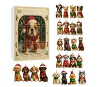 Dog Advent Calendars 2025, Dog Christmas Countdown Calendar,Christmas Tree Pendant Decoration, 2D Acrylic Dogs Charm Countdown Calendar, Funny Decor Gift For Animal Lovers