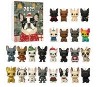 Dog Advents Calendars 2025, 24 Days Christmas Countdown Calendar with Funny French Bulldog Ornaments, 2D Acrylic Dog Pendant Decorations for Tree, Home and Office Gifts for Dogs Lovers