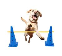Dog Agility Course Backyard Set,Portable Height-Adjustable,Dog Obstacle Course Exercise Cones - for Indoor Backyard Park Home Small Medium Large Puppy