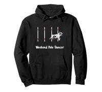 Dog Agility T Shirt - Weekend Pole dancer w Aussie Shepherd Pullover Hoodie