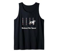 Dog Agility T Shirt - Weekend Pole Dancer w Aussie Shepherd Tank Top