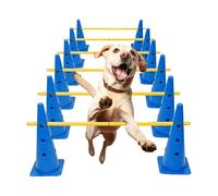 Dog Agility Training Equipment | Heavy-Duty Cones,Puppy Agility Poles Training Cones Set - for Exercise Competition Play Small Medium Large Puppy Indoor Outdoor