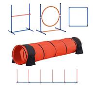 Dog Agility Training Equipment Starter Kit with Adjustable Hurdles and Extended Tunnel for Backyard, Indoor, and Outdoor Use
