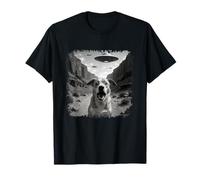 Dog Alien UFO Taking A Selfie Photo Funny T-Shirt