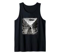 Dog Alien UFO Taking A Selfie Photo Funny Tank Top