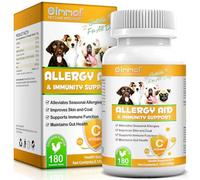 Dog Allergy Relief, 180 chews Skin Allergies Aid For Dogs, Itchy Dog Skin Relief, Anti Itch & Seasonal Allergies & Scratching, Support for Skin & Coat Health, Hot Spots, Chicken Flavor