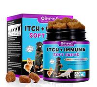 Dog Allergy Relief Chews for Dogs - Skin & Coat Supplement with Omega-3, Pumpkin & Enzymes - Itch & Immune Support Soft Chews for Itchy Skin, Natural Defences - 150 Chews