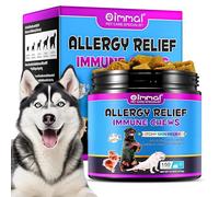 Dog Allergy Relief Treats - 150 Chews | Itch & Immune Support with Omega 3, Probiotics & Turmeric | Anti-Itch for Dogs, Seasonal Allergy Relief, Healthy Skin & Coat | Peking Duck Flavor