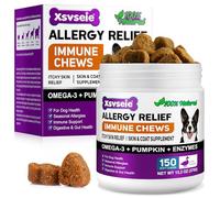 Dog Allergy Relief Treats 150Pcs, Itchy Dog Skin Relief Chews, Anti-Itch and Immunity Treats For Dogs, Eyes, Ears, Skin, Paws, Dog Itch Relief, Seasonal Allergies Relief for All Breeds & Sizes
