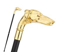 Dog Aluminum Alloy Walking Cane, Cospaly Luxury Party Men Womens Decorative Canes, Anti Slip 93cm(Gold)