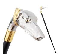 Dog Aluminum Alloy Walking Cane, Cospaly Luxury Party Men Womens Decorative Canes, Anti Slip 93cm(White gold)
