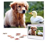 Dog and a Duck Jigsaw Puzzle for Adults Challenging Wooden Puzzles 1000 Pieces Personalized Photo Puzzle Picture Jigsaws Custom Jigsaw Puzzles for Birthday