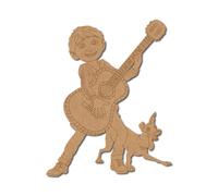 Dog and Boy with Guitar Pre Marked Design 1 - Premium MDF & Plywood Embellishments Laser Cut Craft Shapes for Scrapbooking, Card Making, DIY Decor, Weddings & Personalized Projects