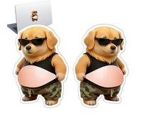 Dog and Cat Belly Stickers | Self-Adhesive Portable 2 Pieces Silicone - Soft Squeeze Belly Stickers for Diaries, Journals, Notebooks, Suitcases, Laptops, Wardrobe Doors