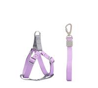 Dog and Cat Chest Leash Set - Adjustable Leash and Chest Strap - Breathable, lightweight and comfortable for small to medium sized pets (Purple 2,L (within 15-22.5 kg))
