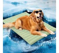 Dog And Cat Cooling Mat, Soft Non-Slip Cooling Dog Mat Foldable Waterproof Reversible Summer Bed For Crate Kennel,Car Seat And Travel,green-M-91x58cm