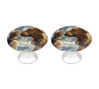 Dog And Cat Face to Face 2 Pack Vintage Cabinet Knob Cute Kitchen Cabinet Knobs Stainless Steel Decorative Furniture Knob Pulls Handles Knobs for Dresser Drawers Bathroom Closet Door Bifold Door