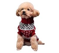 Dog and Cat Jumper for Spring, Autumn and Winter, Classic Knitwear Sweater Designs with Reindeer and Snowflakes, Soft Turtleneck Pet Apparel for Cat, Chihuahuas, M