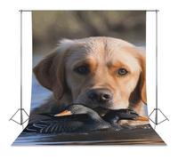Dog And Duck in The Water Backdrop Background for Photography High Density Polyester Fabric Background Banner Seamless Photo Booth Prop Backdrop 56"x98" for Birthday Party Decor Photoshoot Banner Prop
