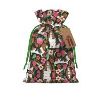 Dog And Flower Christmas Bags Gift Snacks Hamper Happy Halloween Drawstring Wedding Party Bags Presents