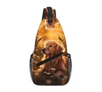 Dog and Flower Crossbody Sling Bag Crossbody Shoulder Chest Bag Shoulder Strap Waist Fanny Pack Men Women